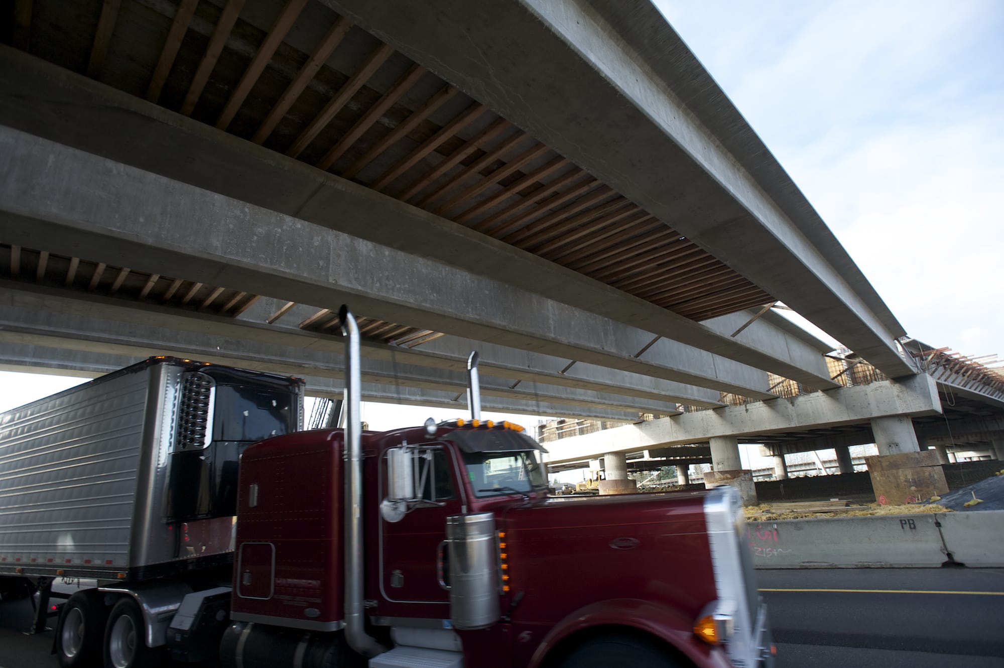 The new interchange at Northeast 139th Street will provide 16 feet, 6 inches of clearance over Interstate 205. Workers shifted the freeway 40 feet to the east and lowered it 9 feet to make that possible.