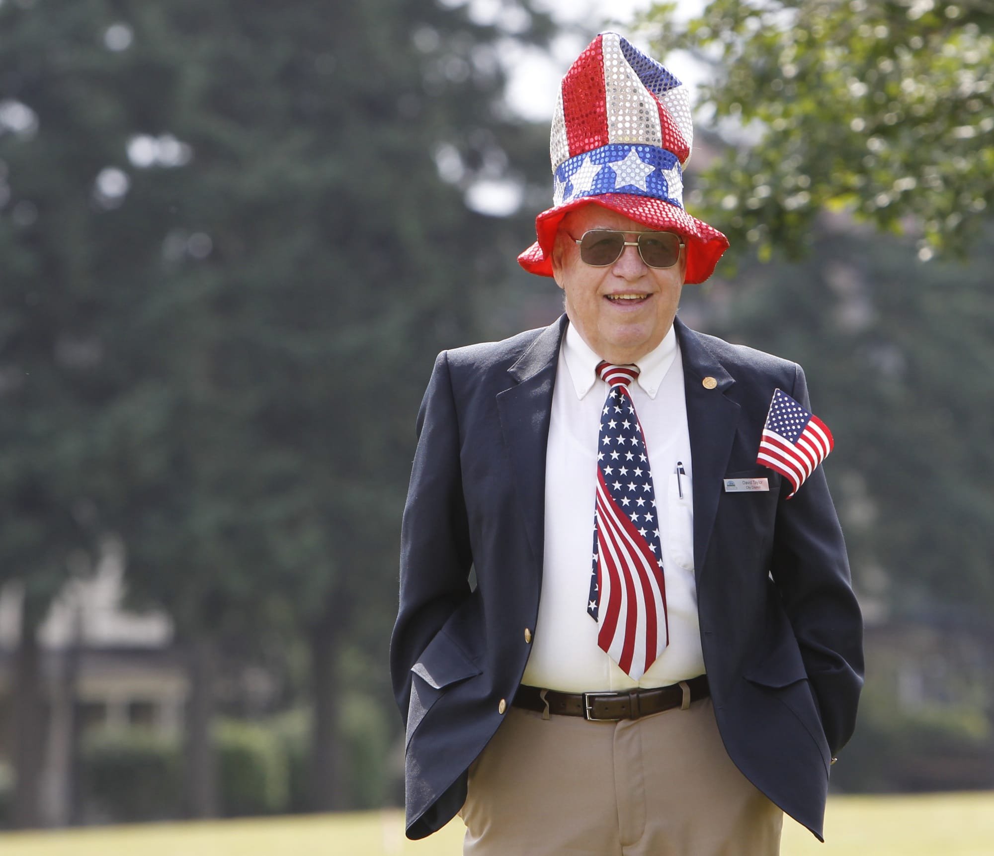 Ridgefield Council Member David Taylor at Annual Flag Day Celebration at Fort Vancouver.