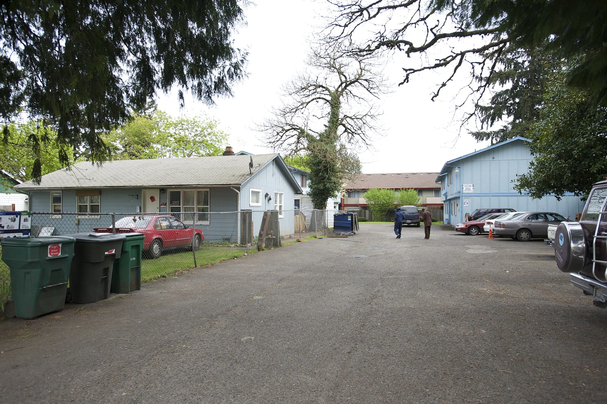This small apartment complex at 2015 Norris Road and a neighboring standalone house have been condemned by the city as unsafe.