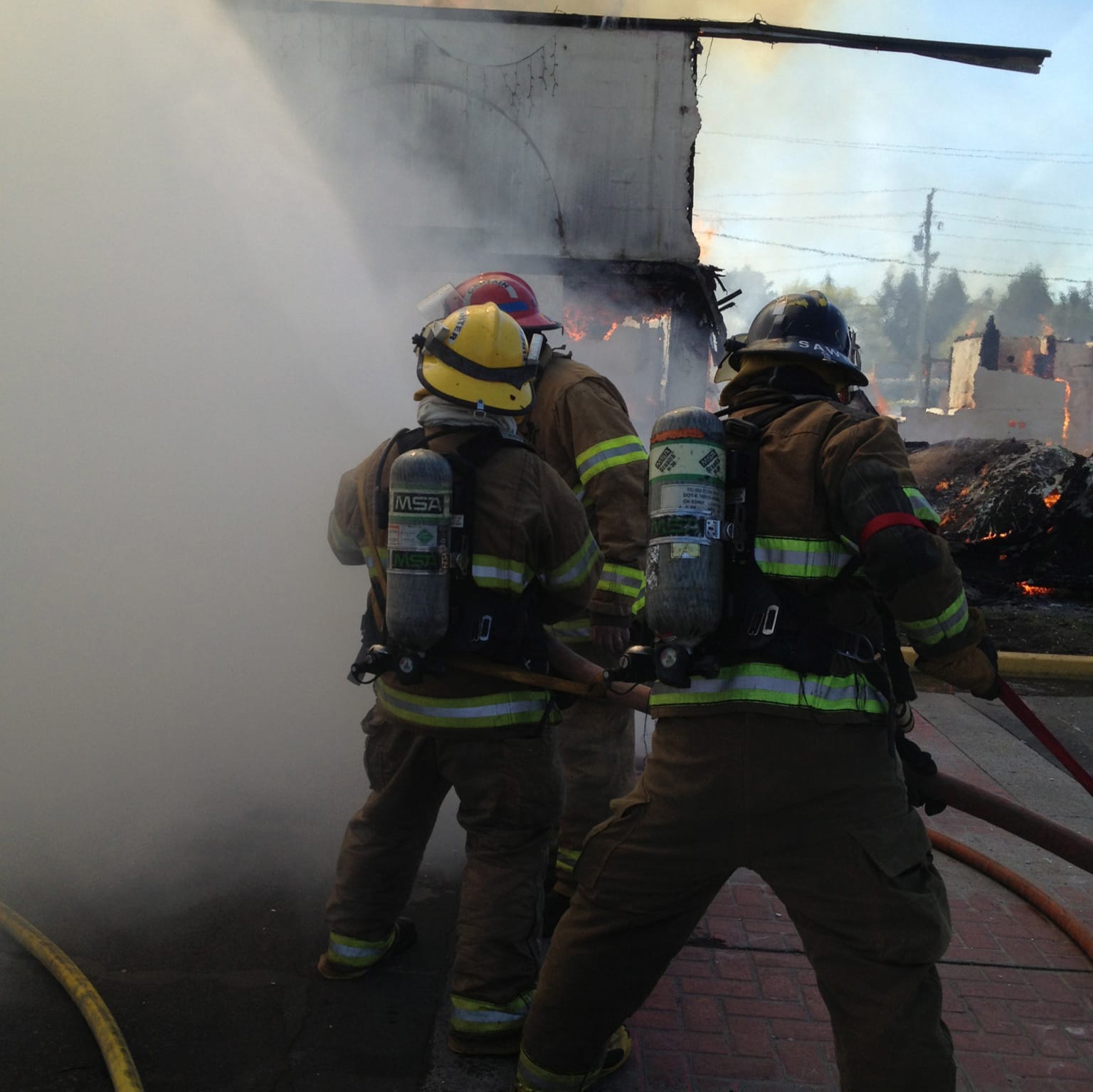 Battle Ground: Clark County Fire &amp; Rescue firefighters take part in a live fire training exercise on April 10 at 801 E.