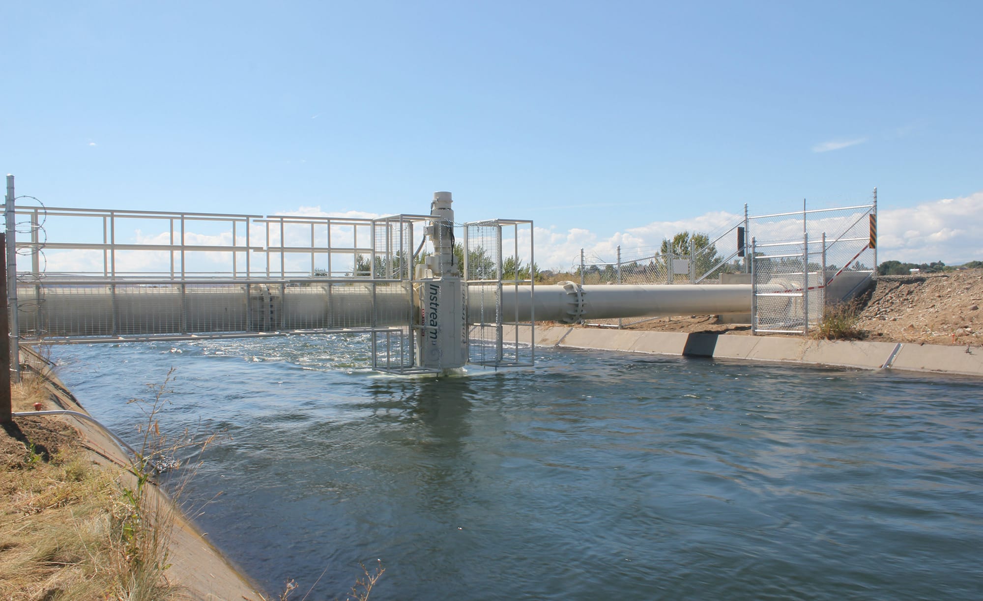 Instream Energy Systems of Vancouver, B.C., built this structure last summer over the Roza Canal in the Yakima Basin to support testing of a turbine that produces electricity from the flowing water.