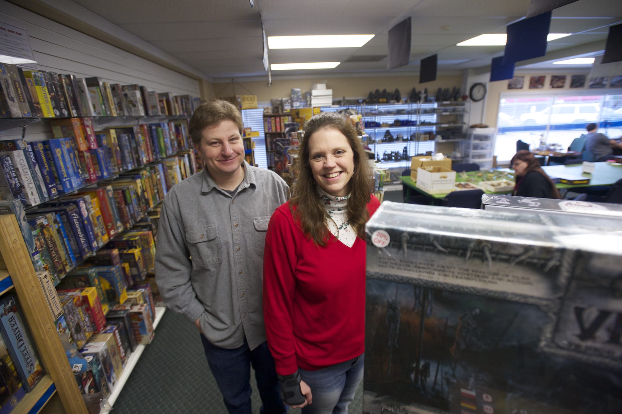 Roy Starkweather and his wife, Lisa Starkweather, own and operate Dice Age Games, a gaming and hobby supply shop. They opened the store nearly three years ago at 5107 E. Fourth Plain Blvd.