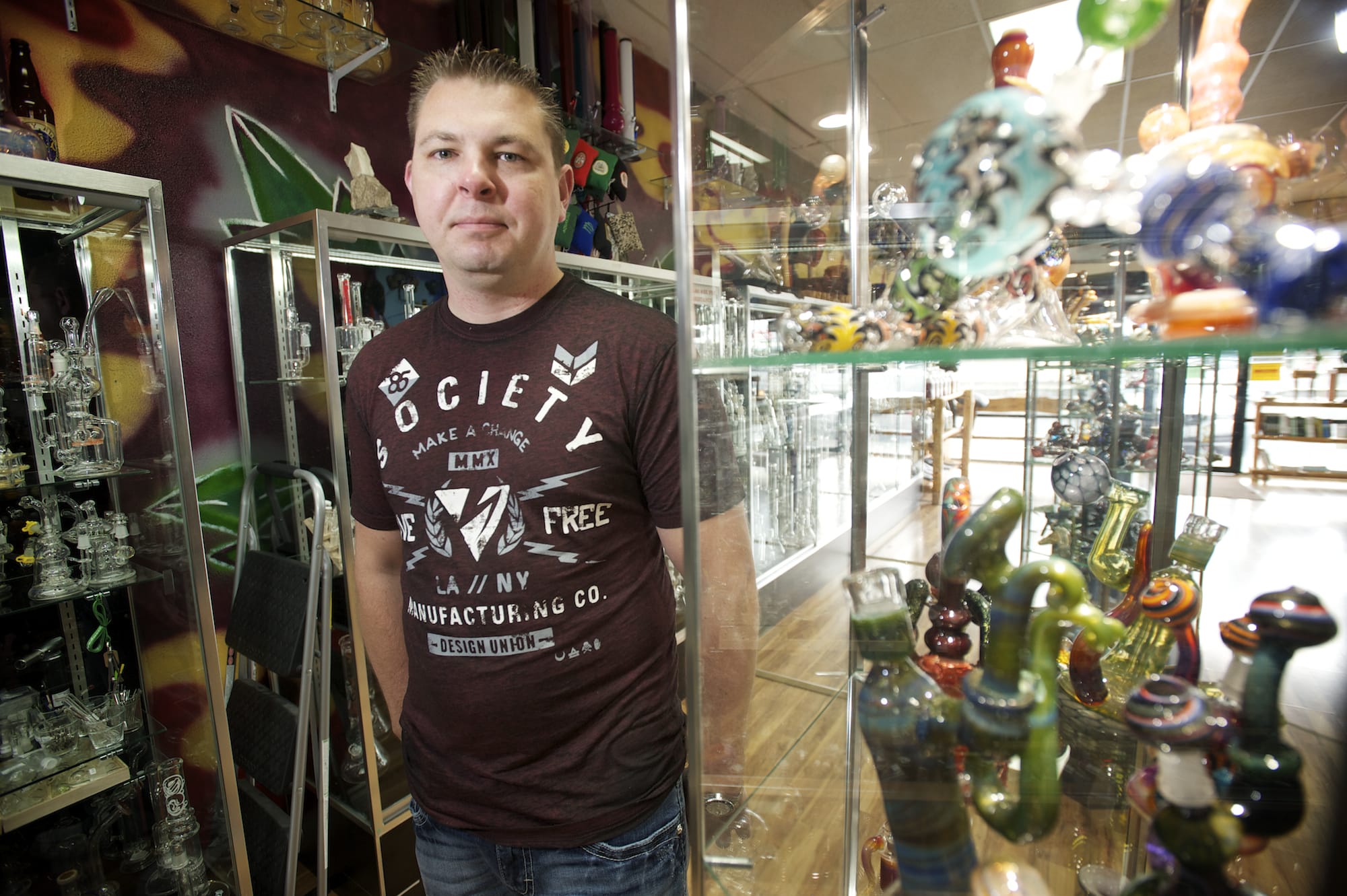 Brandon Brock said his business could take a hit due to Washougal's marijuana moratorium and the availability of product.