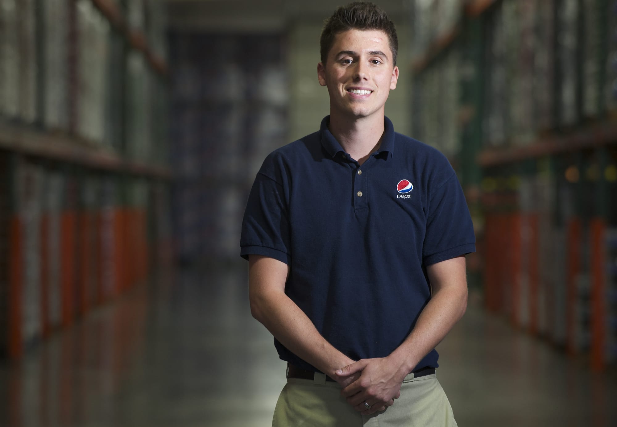 Dustin Meyer, sales representative for Corwin Beverage Company, has been with the company two years.