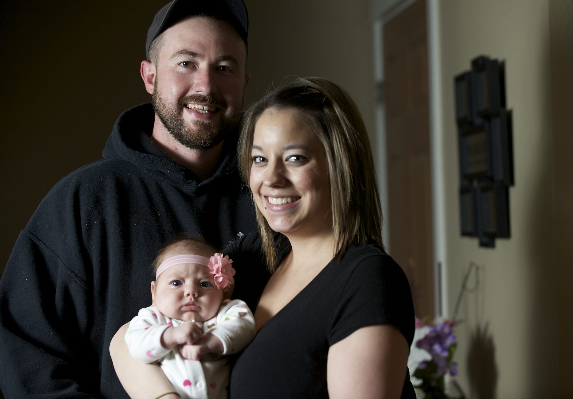 Cessiley Southard and Stephen Vroman decided to undergo genetic screening after a 19-week ultrasound showed a calcification on the baby's abdominal wall.