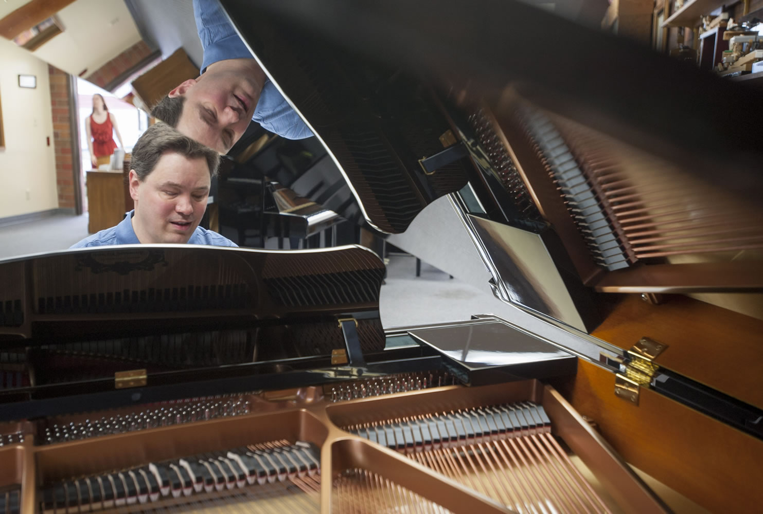Pianist Sam Stahl participates in Give More 24! in a piano-playing marathon  in Vancouver on Thursday. The event is Clark County's annual 24-hour online giving competition, in which nonprofits encourage giving throughout the day with parties and promotions.