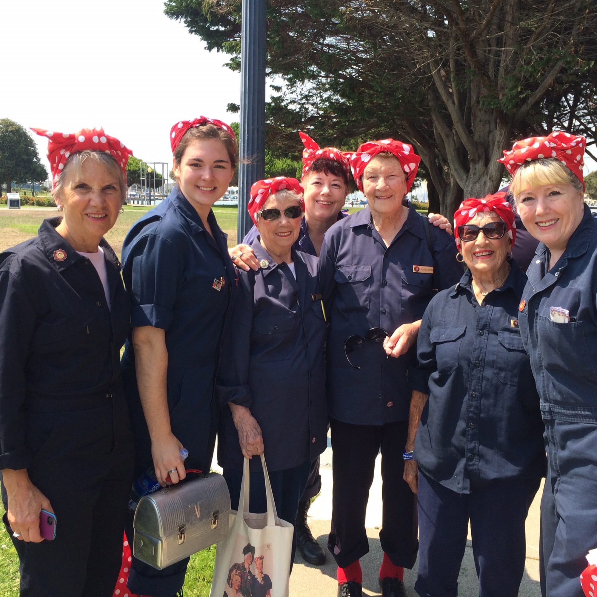 Battle Ground: Adeena Rose Wade, second from left, was part of a world record gathering of Rosie the Riveter lookalies in Richmond, Calif., on Aug.