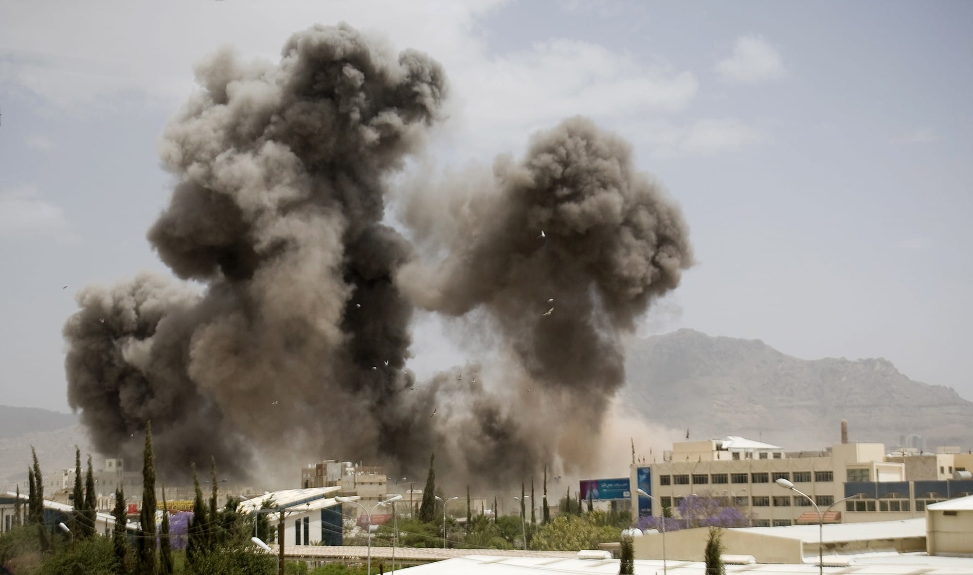 Smoke billows from a Saudi-led airstrike Wednesday in Sanaa, Yemen.