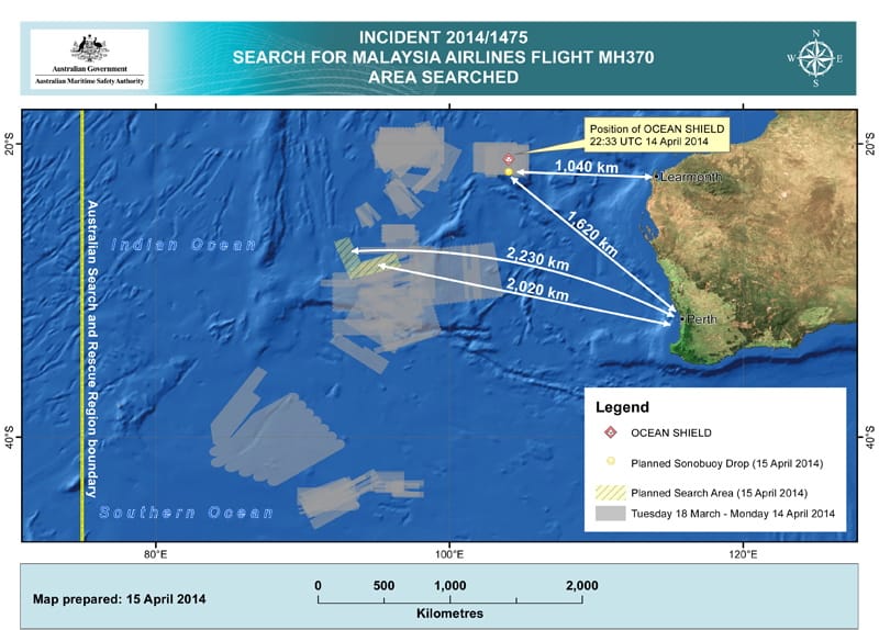 Details are presented in the search for the missing Malaysia Airlines Flight 370 in the southern Indian Ocean.