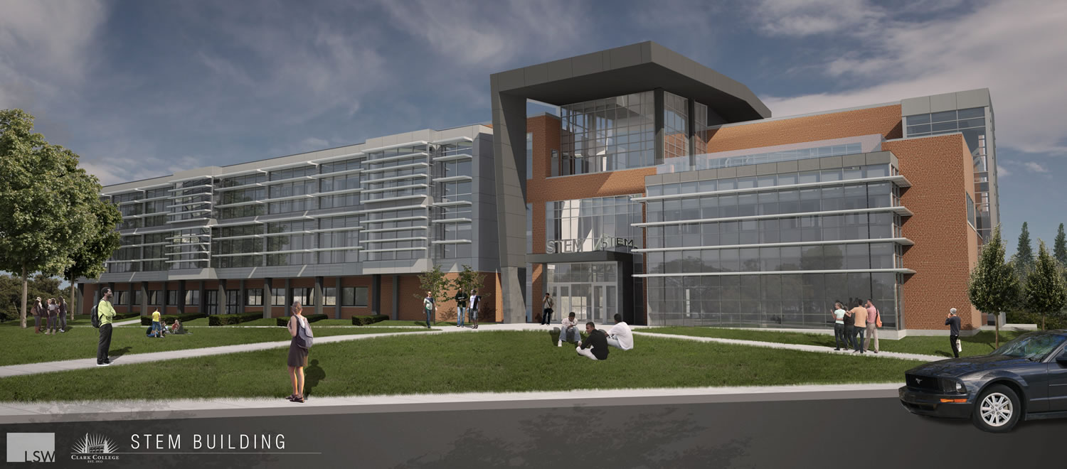 Groundbreaking will take place in 2014 on a $41 million science and technology building, shown in this rendering, at Clark College.