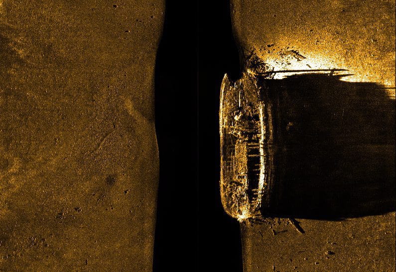 Parks Canada via The Canadian Press
This image released Tuesday shows a side-scan sonar image of a ship on the seafloor near King William Island,  northern Canada.