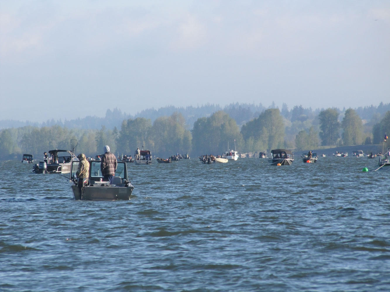 Boats were thick on the lower Columbia River when the spring chinook season was open in April.