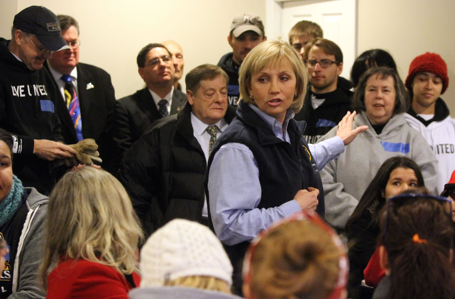 Lt. Gov. Kim Guadagno speaks to a group of volunteers Jan. 20 during the Dr. Martin Luther King, Jr.
