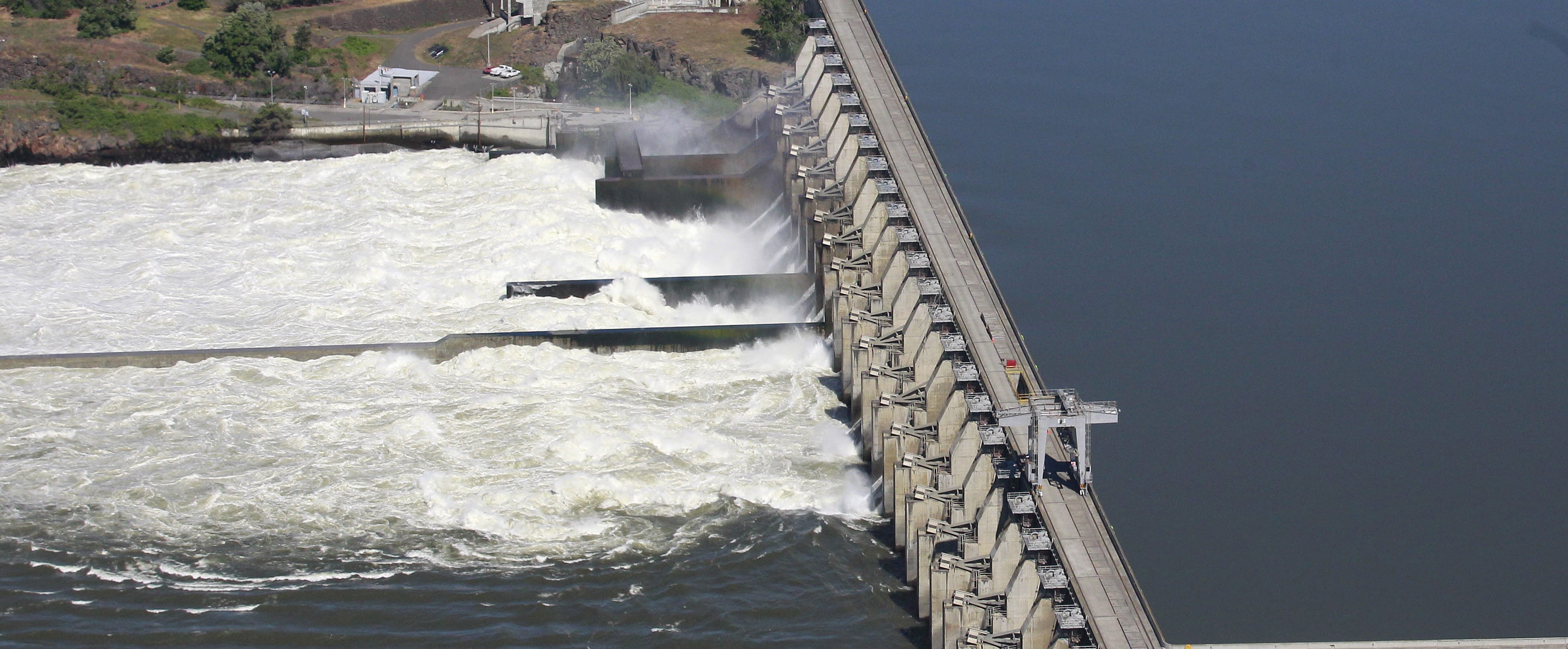 The Dalles Dam along the Columbia River, in The Dalles, Ore., is seen June 3, 2011.