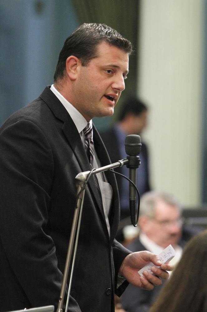 FILE -- In this July 5, 2012 file photo, is former Assemblyman and current Republican Rep. David Valadao,  of Hanford, at the Capitol in Sacramento, Calif., Thursday, July 5, 2012.