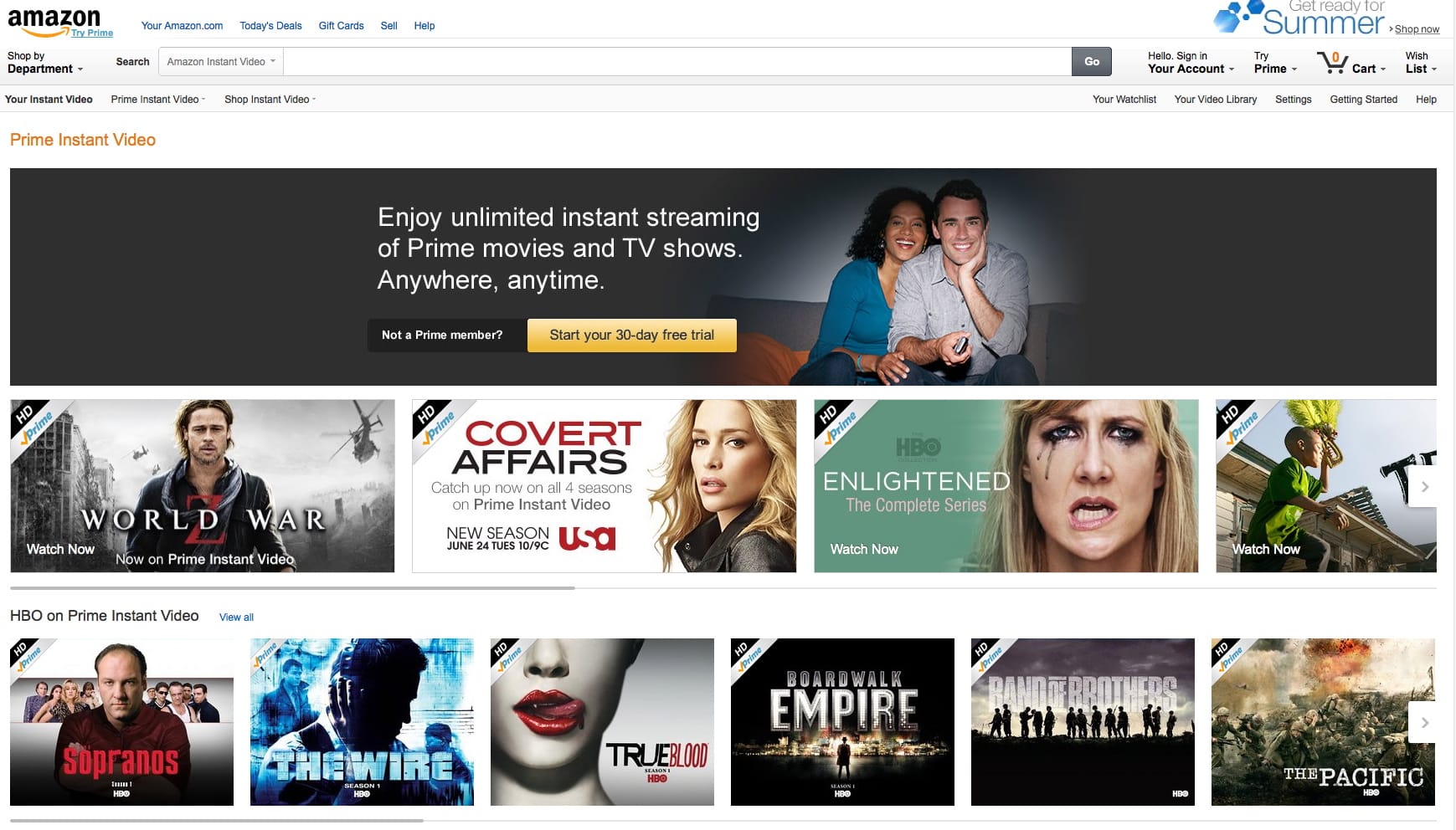 Amazon.com
Amazon changed the dynamics in 2011 when it started offering movies and TV shows to Prime members for free. Unlike Netflix, Amazon offers only part of its collection for free.