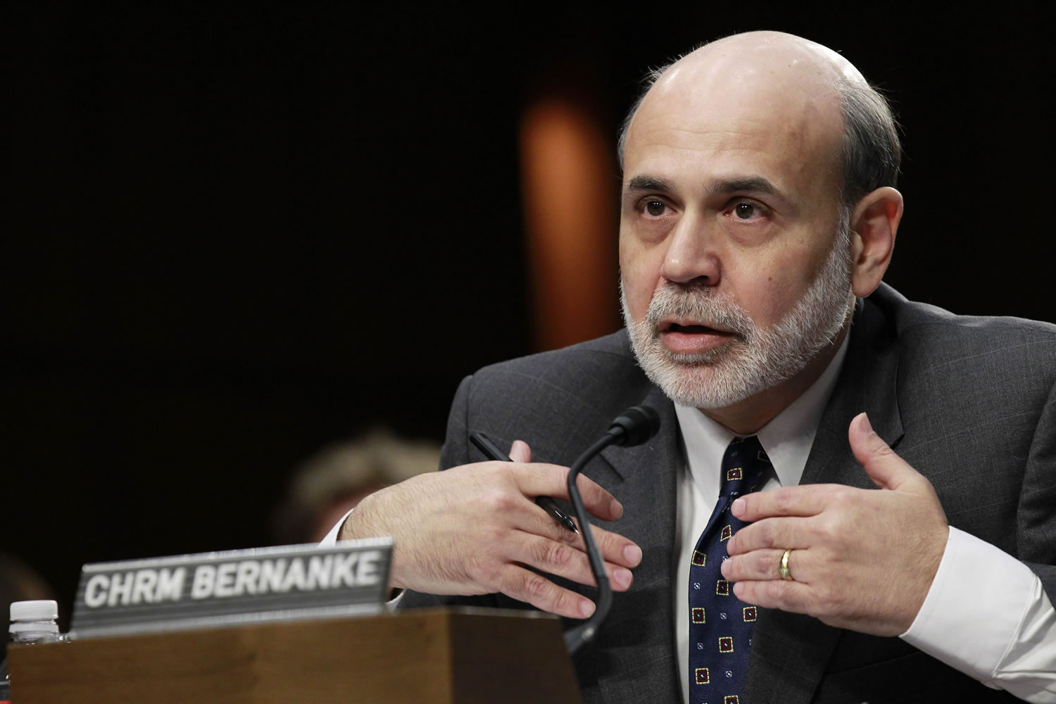 Federal Reserve Board Chairman Ben Bernanke testifies on Capitol Hill in Washington, before the Senate Budget Committee in 2012.