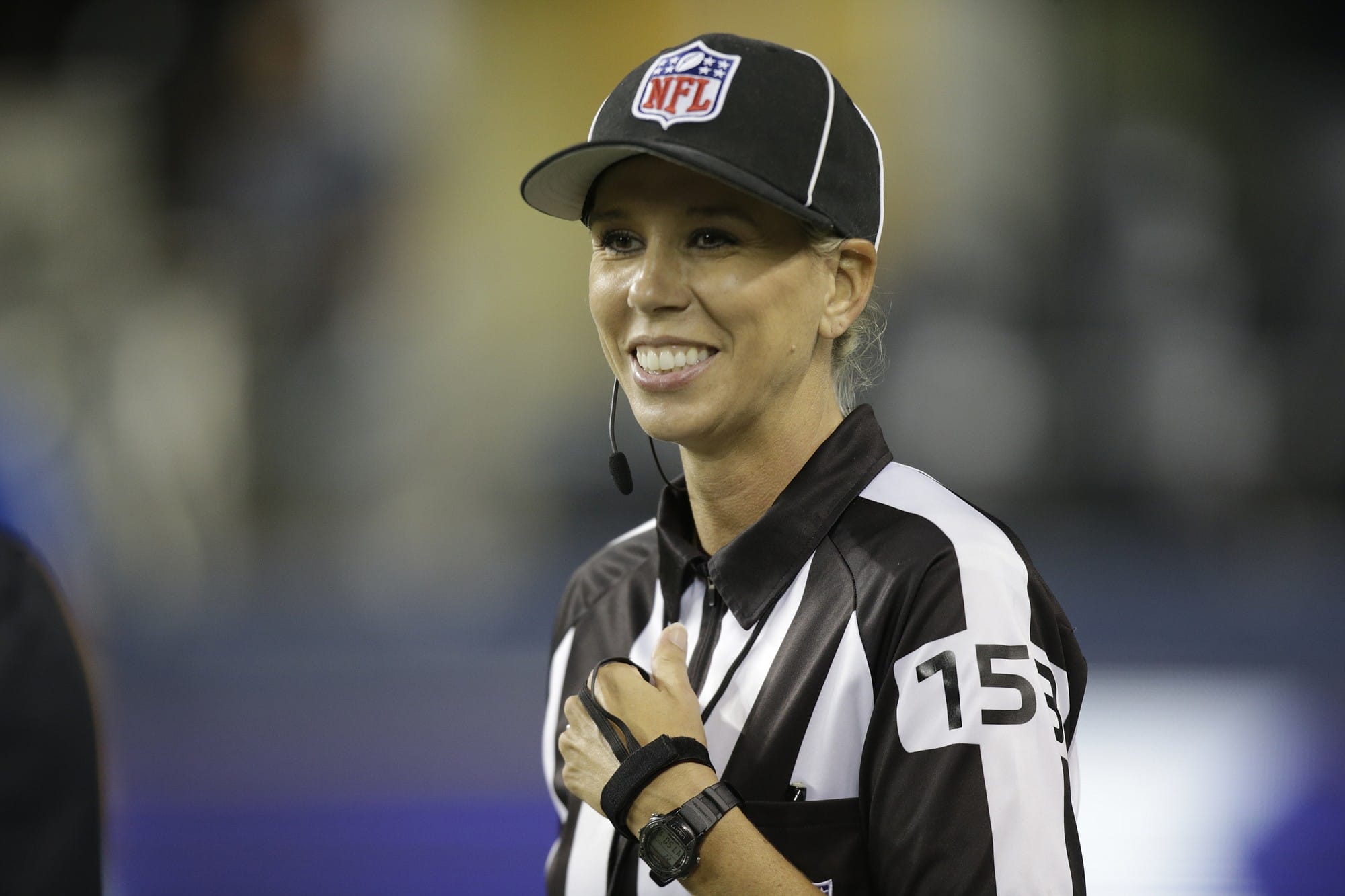 Sarah Thomas, who has worked NFL exhibition games, will be a line judge for the 2015 season, the league announced Wednesday, April 8, 2015.