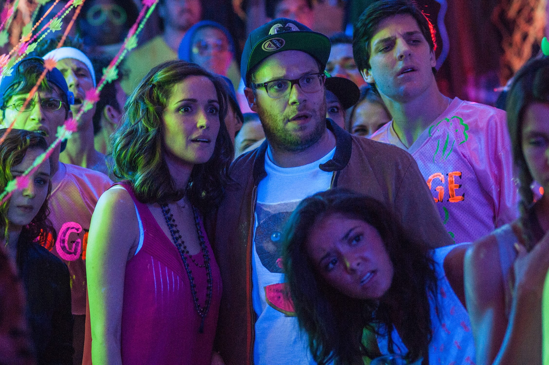 Rose Byrne, left, and Seth Rogen star in &quot;Neighbors.&quot;