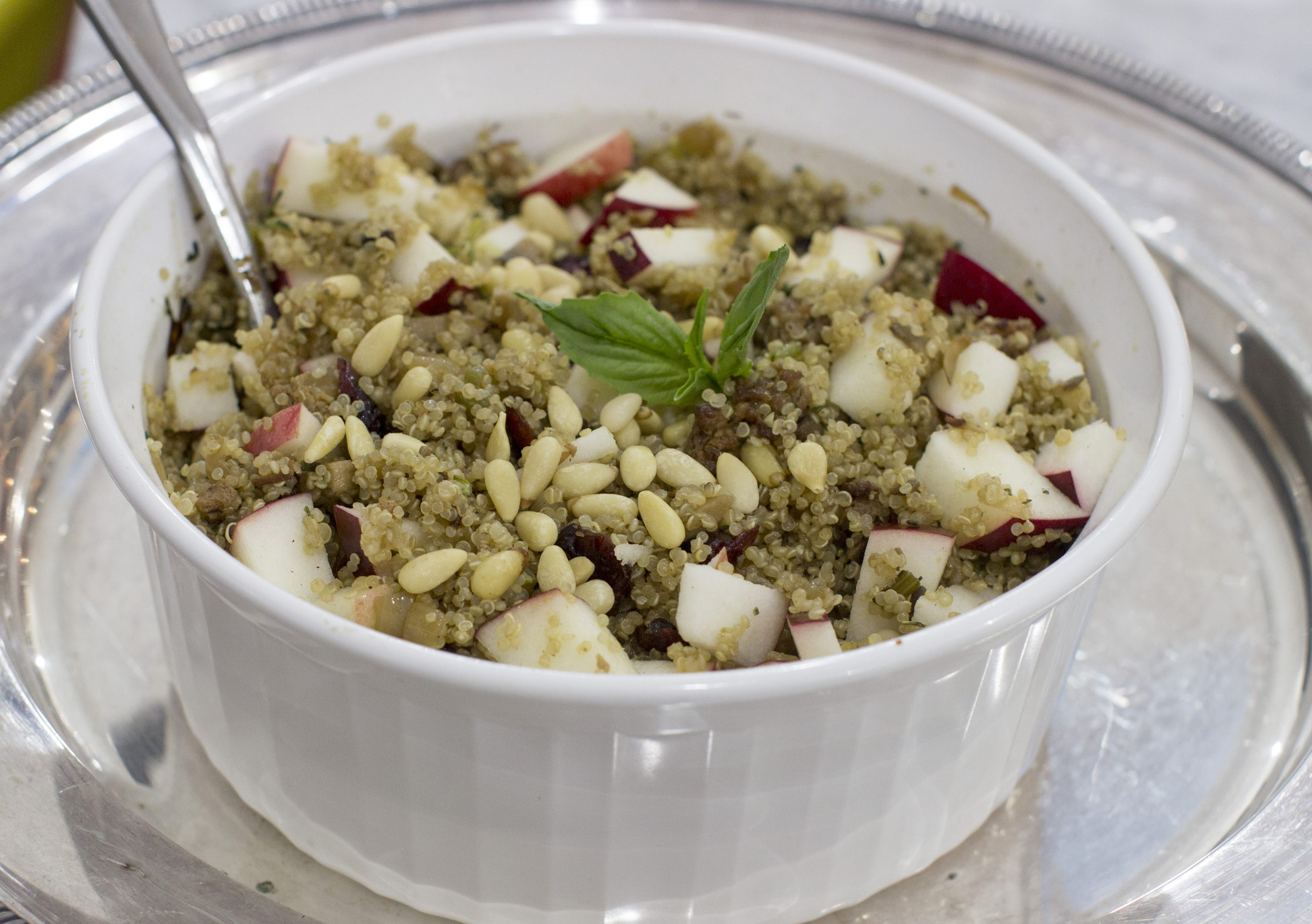 Quinoa Dressing with Apples and Dried Cranberries