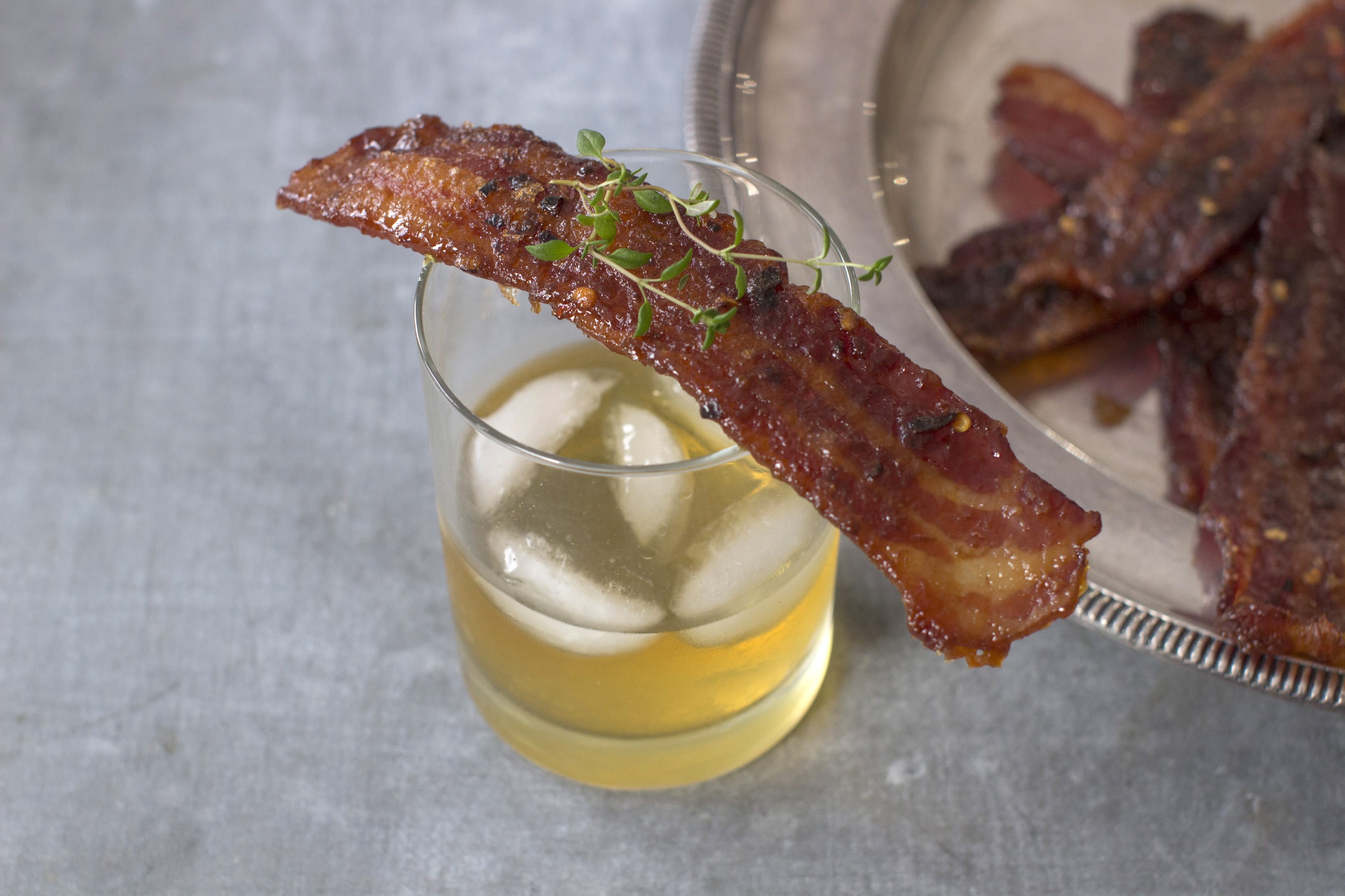 Slow Candied Bacon and Winter Orchard Scotch.