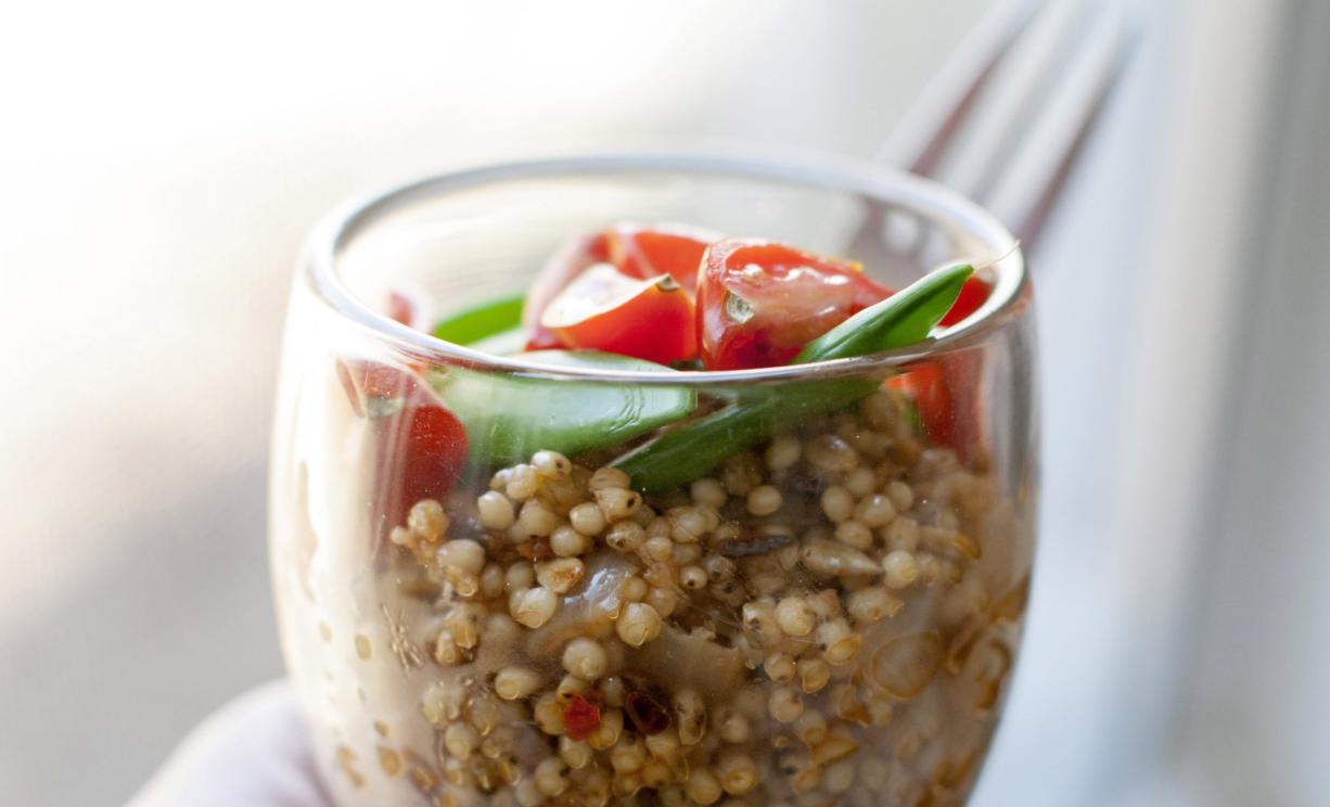 Sweet and Spicy Double Sorghum Salad