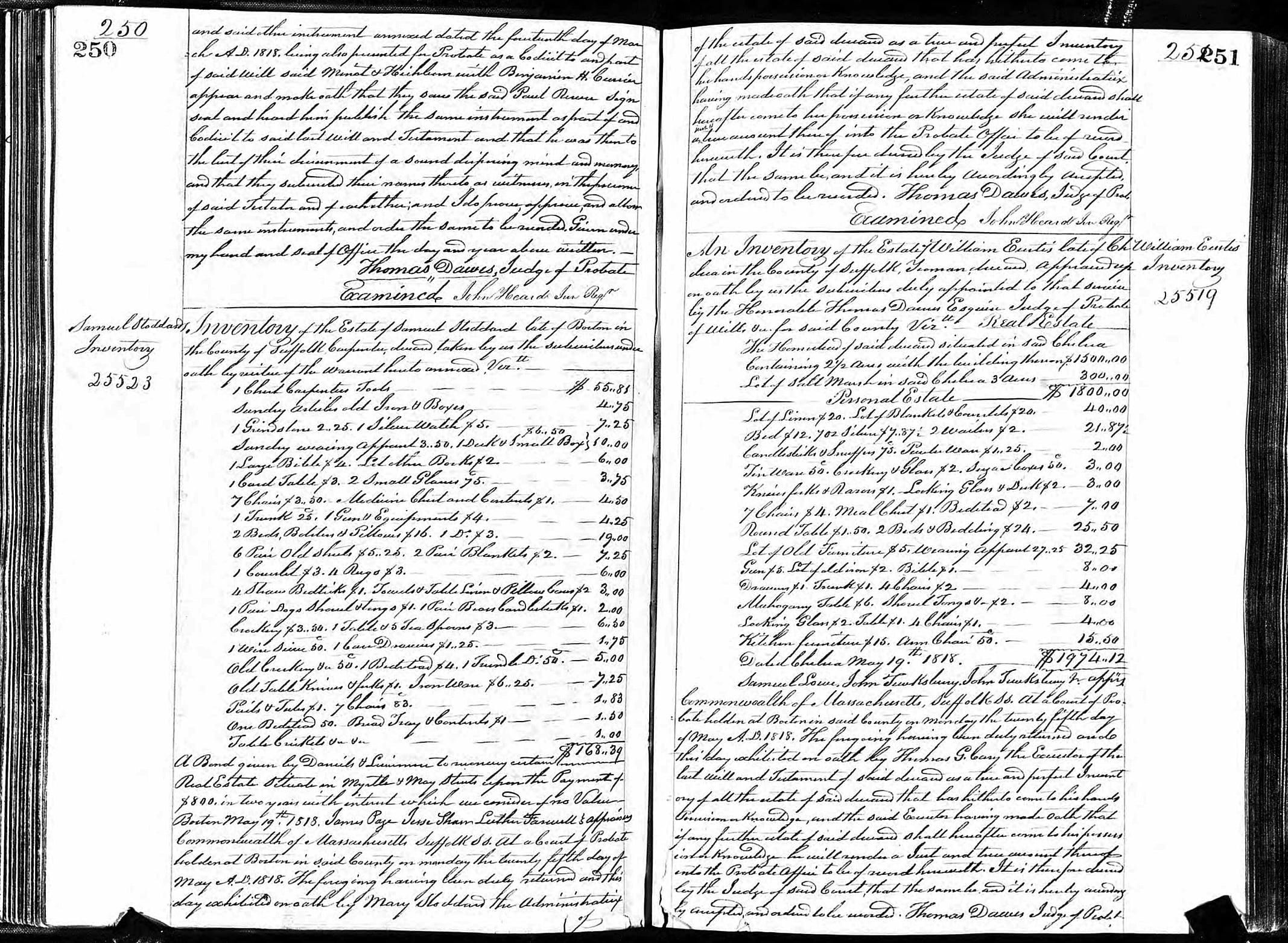 This undated public document from Massachusetts probate records provided by ancestry.com, shows a portion of Paul Revere's will. A three-year digitization project by the genealogical research firm will make available online, starting Wednesday, Sept. 2, 2015, wills and probate records of about 100 million Americans from the Colonial era to the beginning of the 21st century.