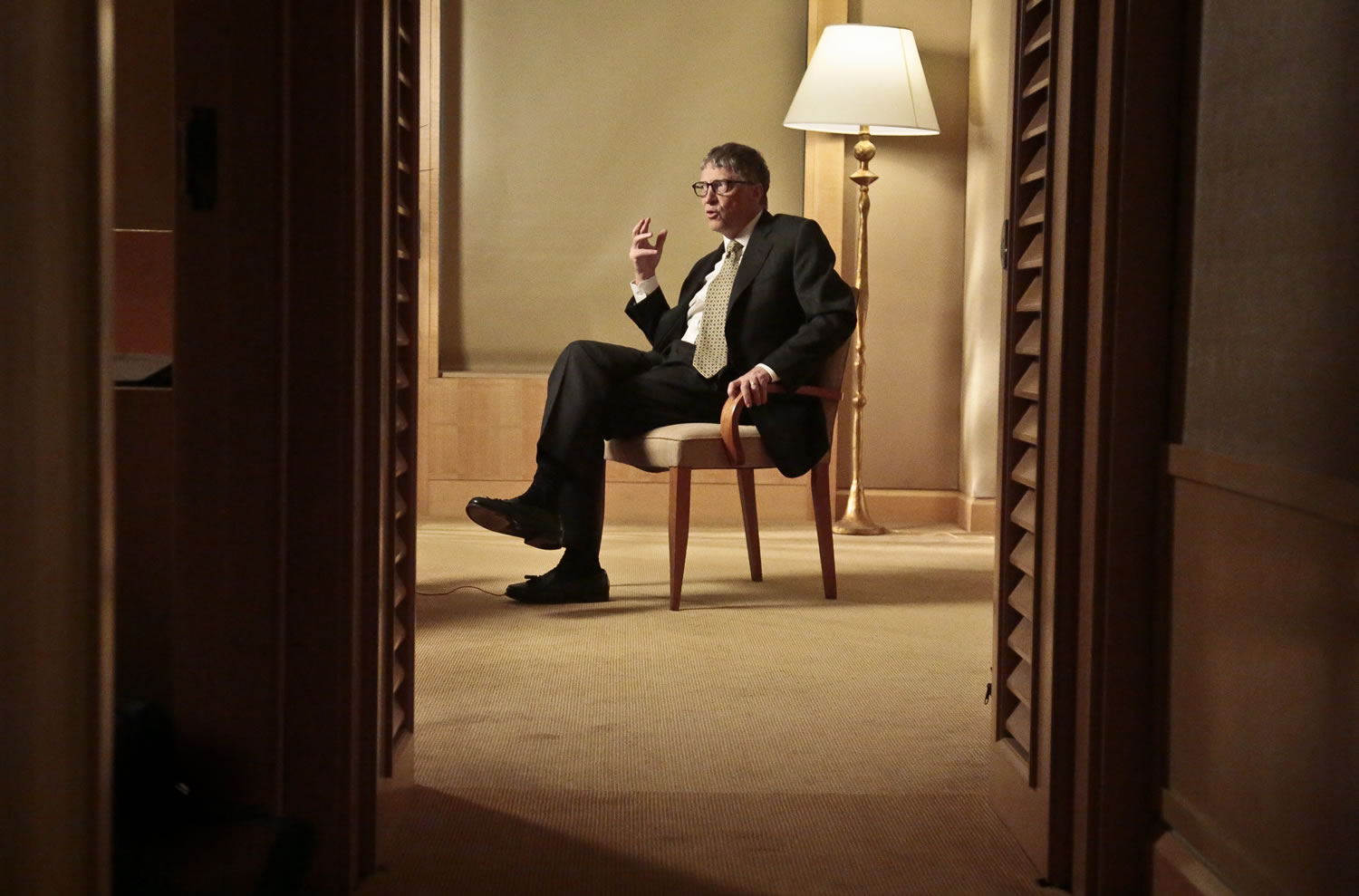 Philanthropist Bill Gates speaks during an interview on Jan. 21 in New York.