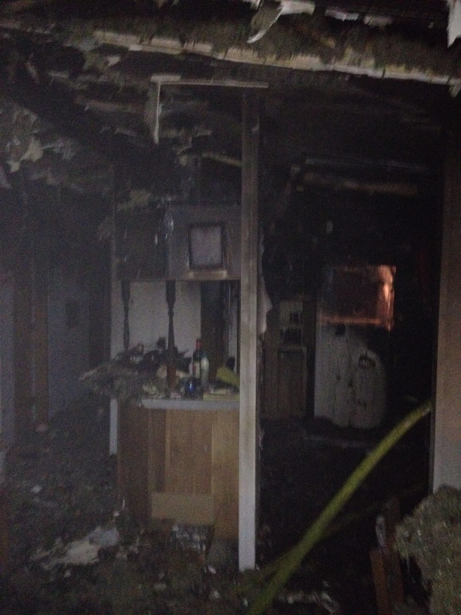 A fire destroyed the kitchen of a manufactured home in the Dollars Corner area west of Battle Ground Wednesday evening. The fire started in the kitchen.