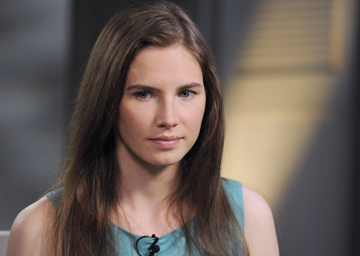 Amanda Knox during the taping of an interview with ABC News' Diane Sawyer in New York in April.