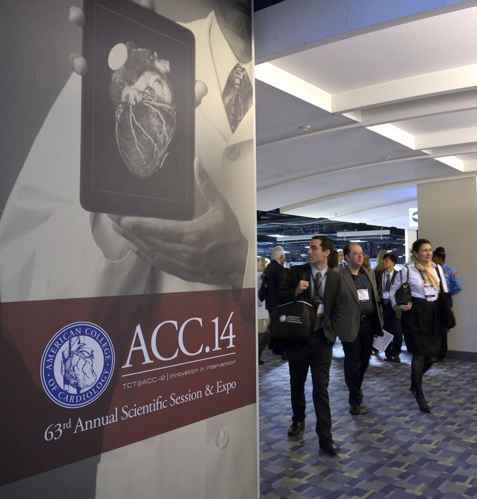People attend the American College of Cardiology's Annual Scientific Session and Expo in Washington on Saturday.