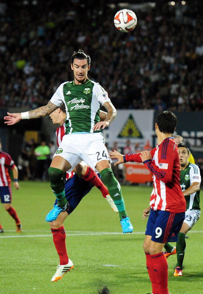 Portland Timbers defender Liam Ridgewell, left, scored his first MLS goal on Saturday.
