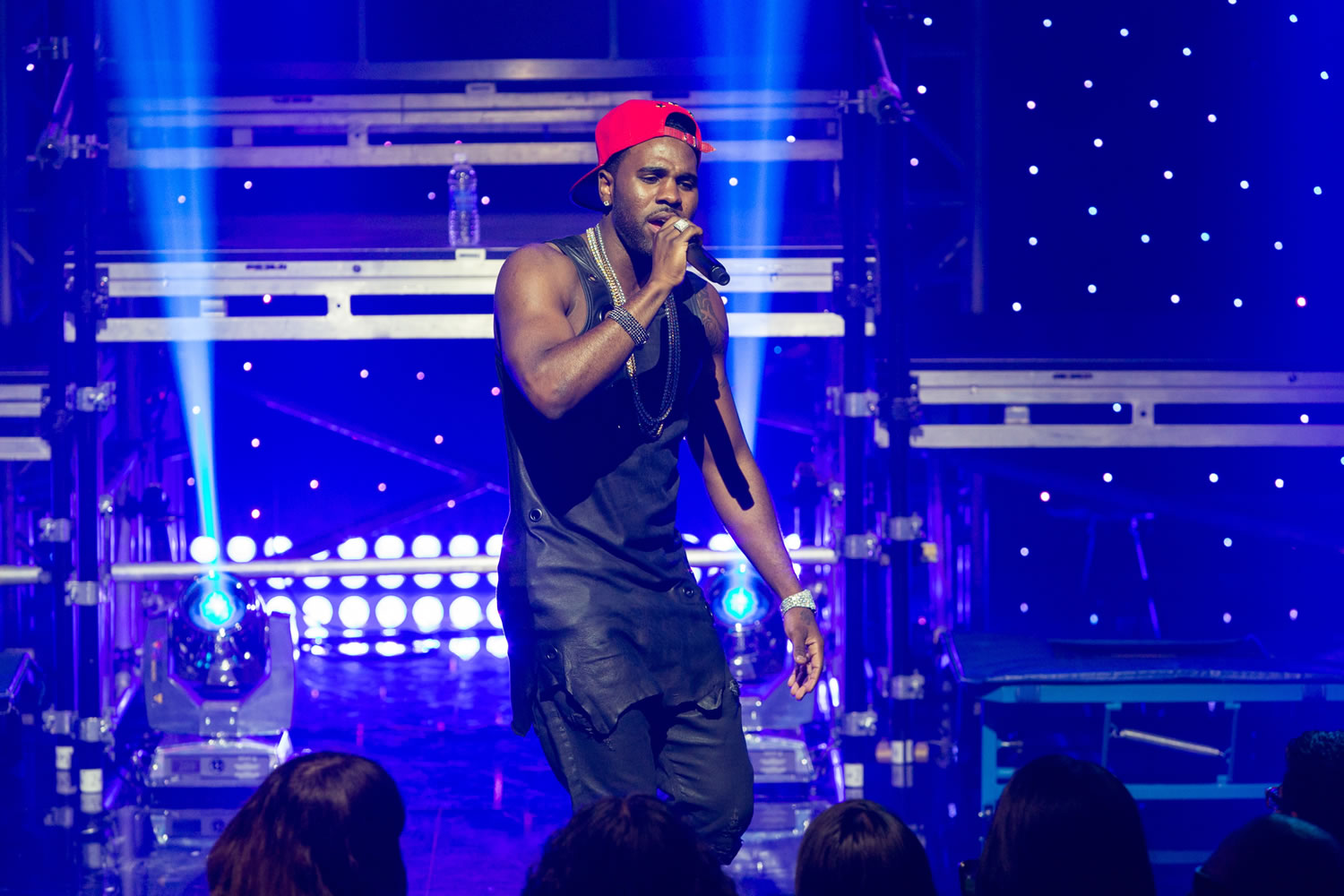 Jason Derulo performs at an exclusive album release party for &quot;Talk Dirty&quot; as part of the iHeartRadio Live series presented by Clear Channel at the iHeartRadio Theater, in Burbank, Calif.