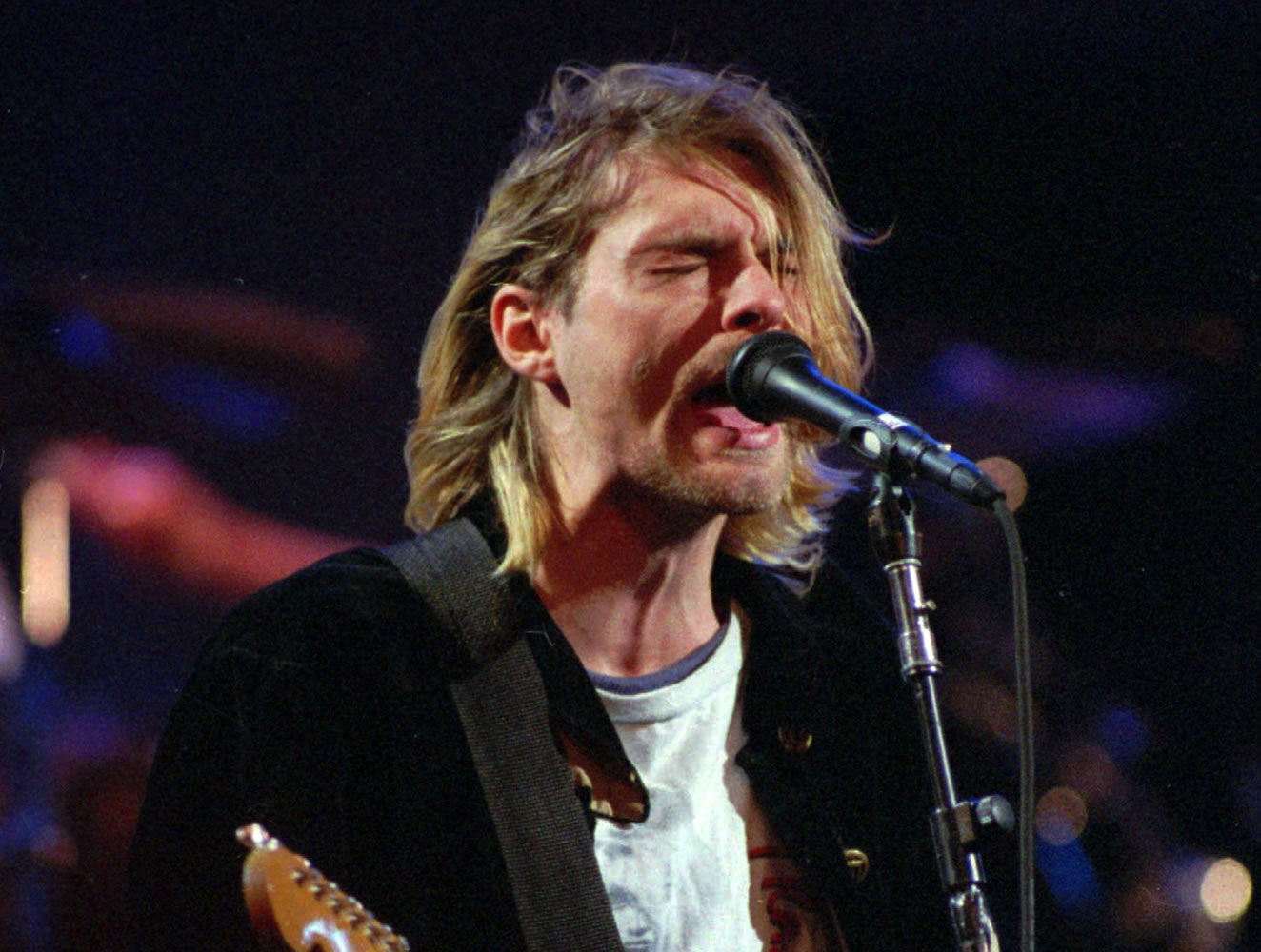 Kurt Cobain of the Seattle band Nirvana performs Dec. 13, 1993 in Seattle, Wash. Nirvana, which changed music and fashion in the 1990s with the punk rock-inspired grunge sound, is joining the Rock and Roll Hall of Fame in a class with Kiss, Peter Gabriel and Hall &amp; Oates.
