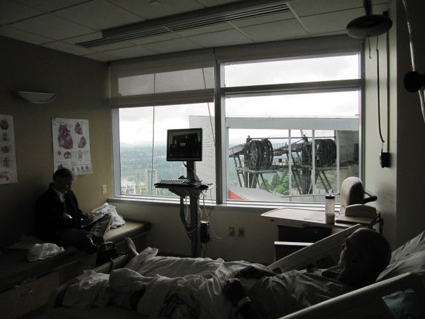 David Chance recuperates at OHSU after learning he has an enlarged heart.
