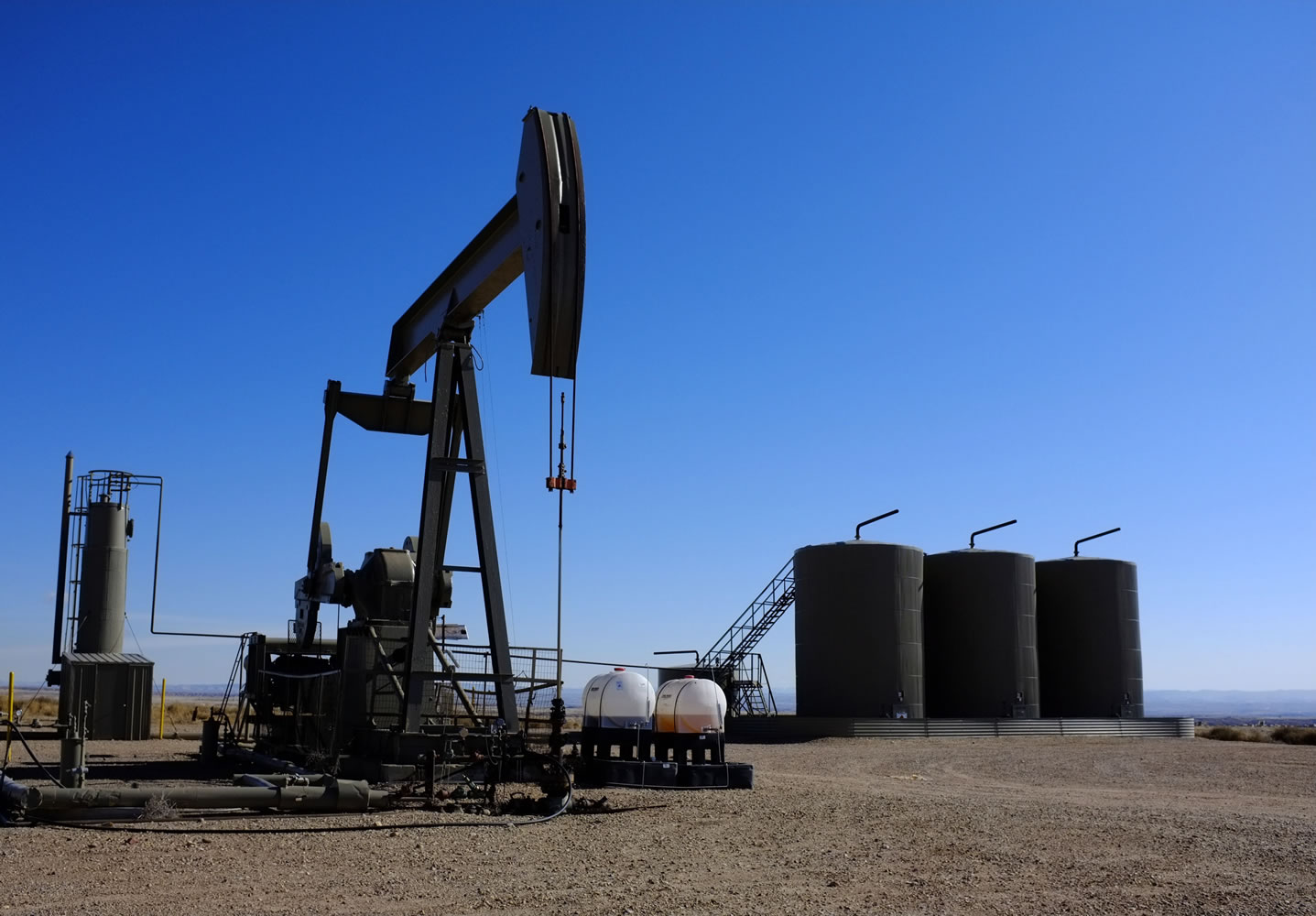Equipment in the oil fields of the Uintah Basin, southeast of Vernal, Utah.