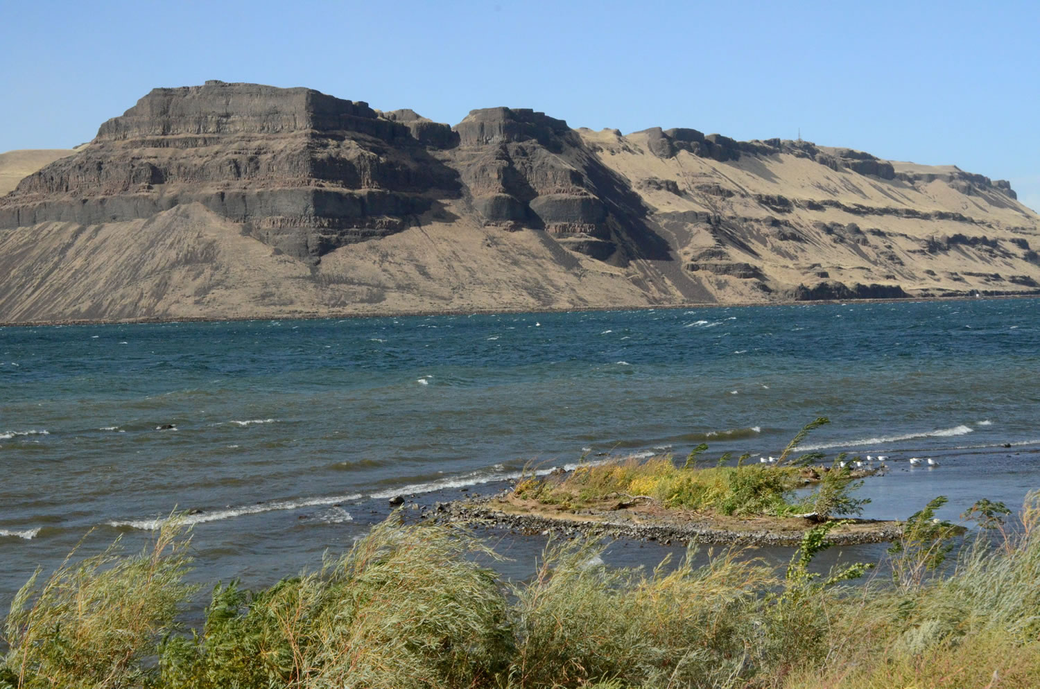 A National Natural Landmark, Wallula Gap, sits downstream on the Columbia River from Kennewick.