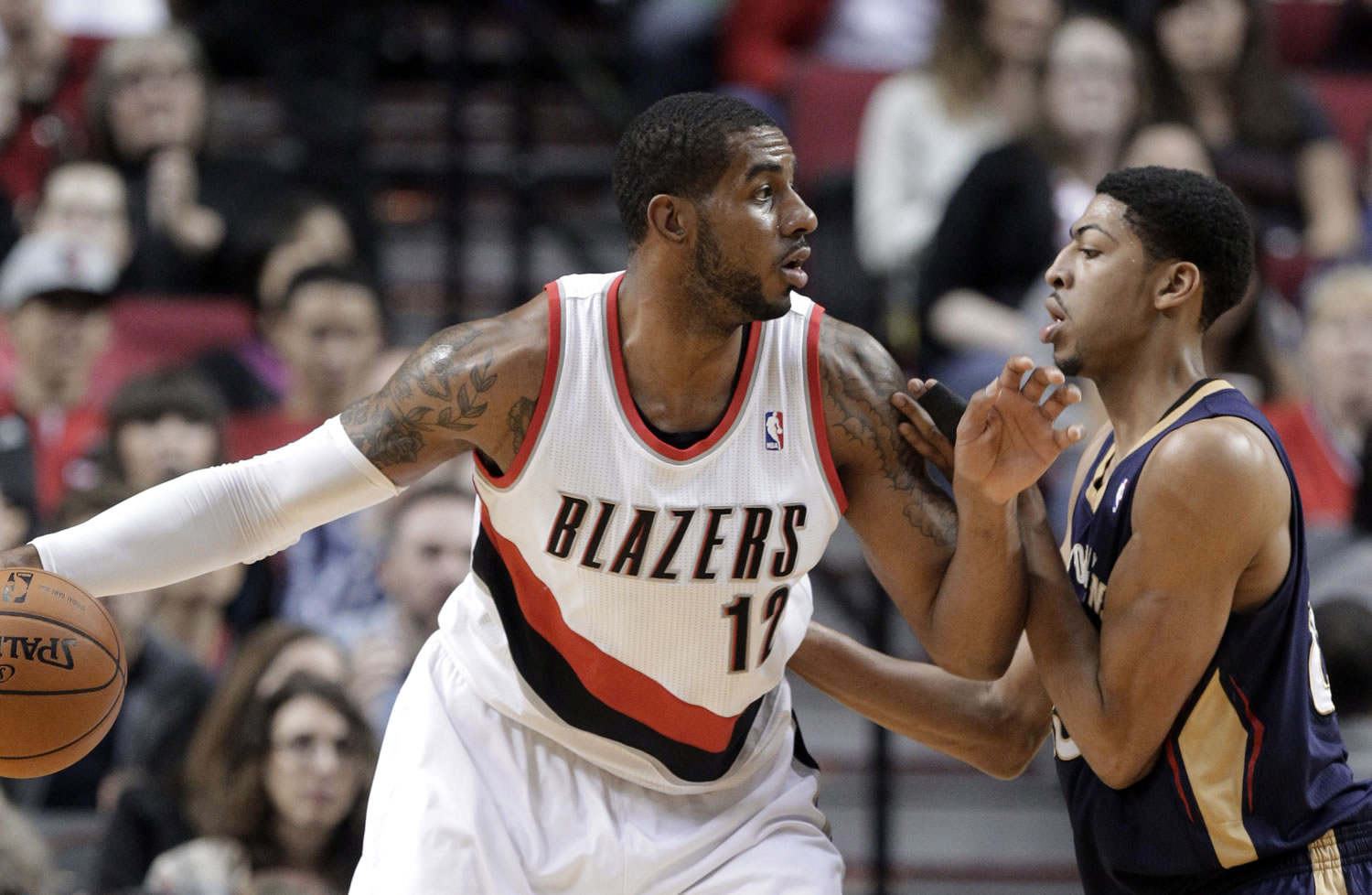 Portland Trail Blazers forward LaMarcus Aldridge, left, was voted second team All-NBA on Wednesday.