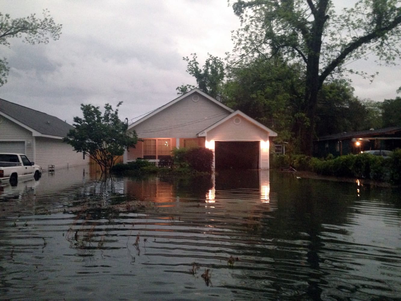 Floodwaters surround Smith's home in Pensacola, Fla.
