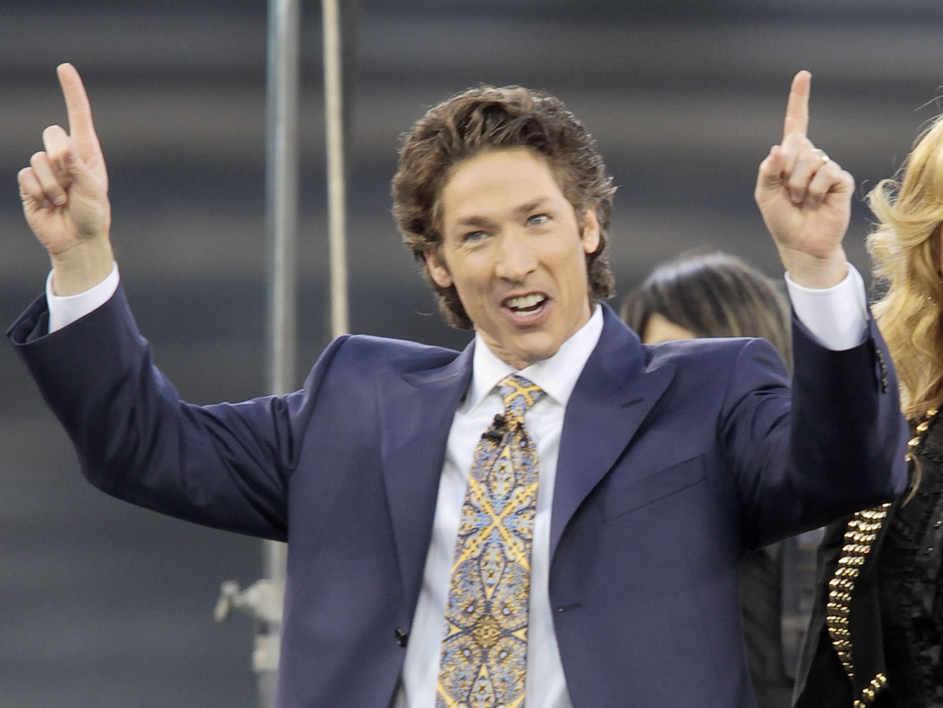 Lakewood Church pastor Joel Osteen at Dodger Stadium during his &quot;A Night of Hope&quot; in Los Angeles.