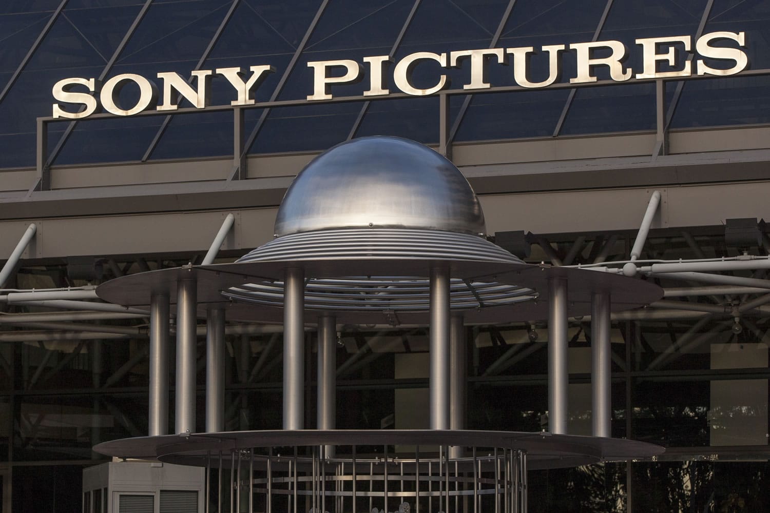 An exterior view of the Sony Pictures Plaza building is seen in Culver City, Calif., on Friday.