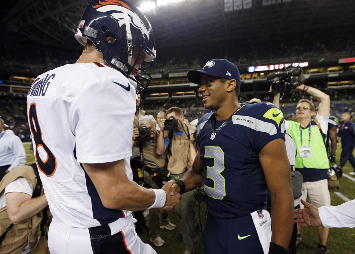 Denver's Peyton Manning, 37, and Seattle's Russell Wilson, 25, have the greatest age gap of any two starting QBs in the Super Bowl.