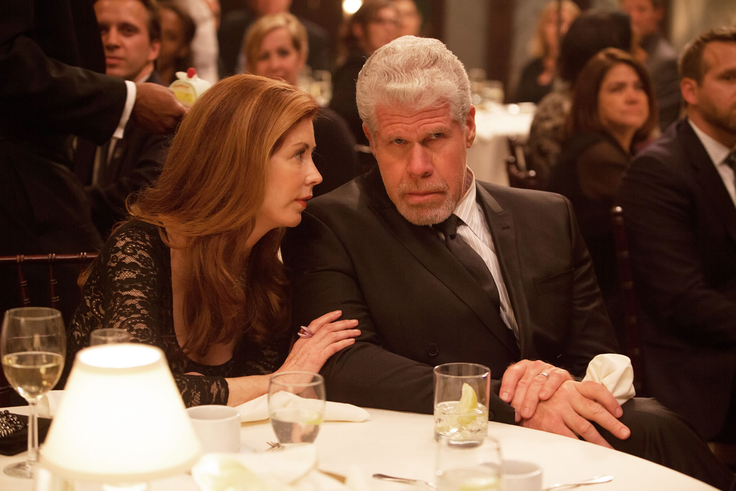 Dana Delany, left, and Ron Perlman star in&quot;Hand of God.&quot; The gutsy drama, which centers on Perlman as a judge who believes God is guiding him after his family is attacked, is among the latest batch of pilots that'll be streamed online by Amazon.