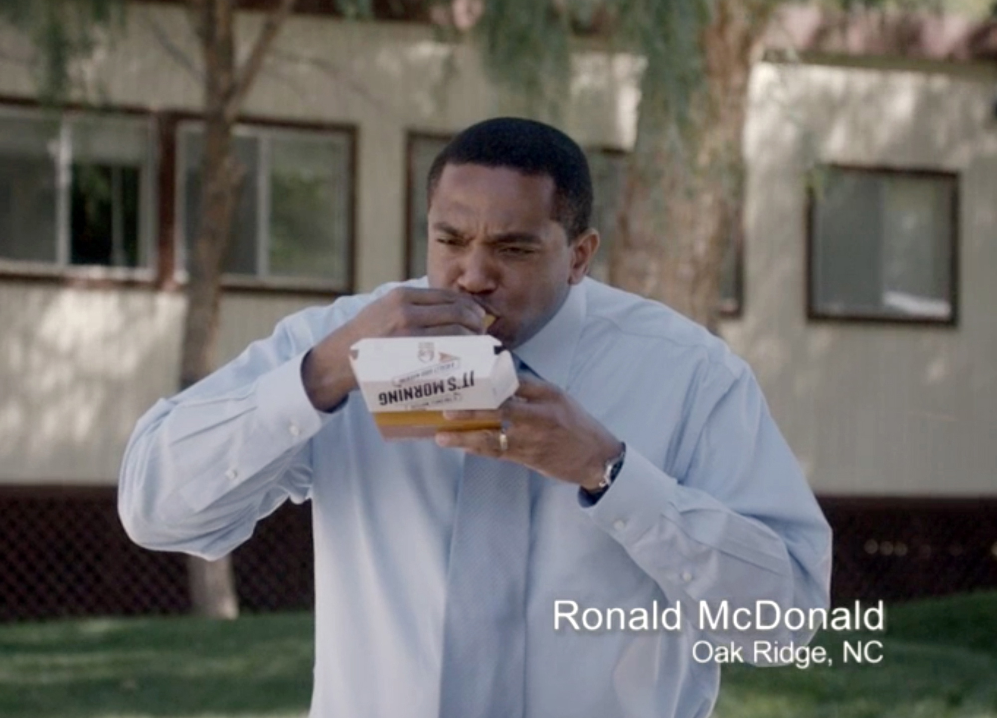Ronald McDonald of Oak Ridge, N.C., appears in a Taco Bell commercial. The fast-food chain will begin airing ads today that feature everyday men who happen to have the same name as the McDonald's mascot.