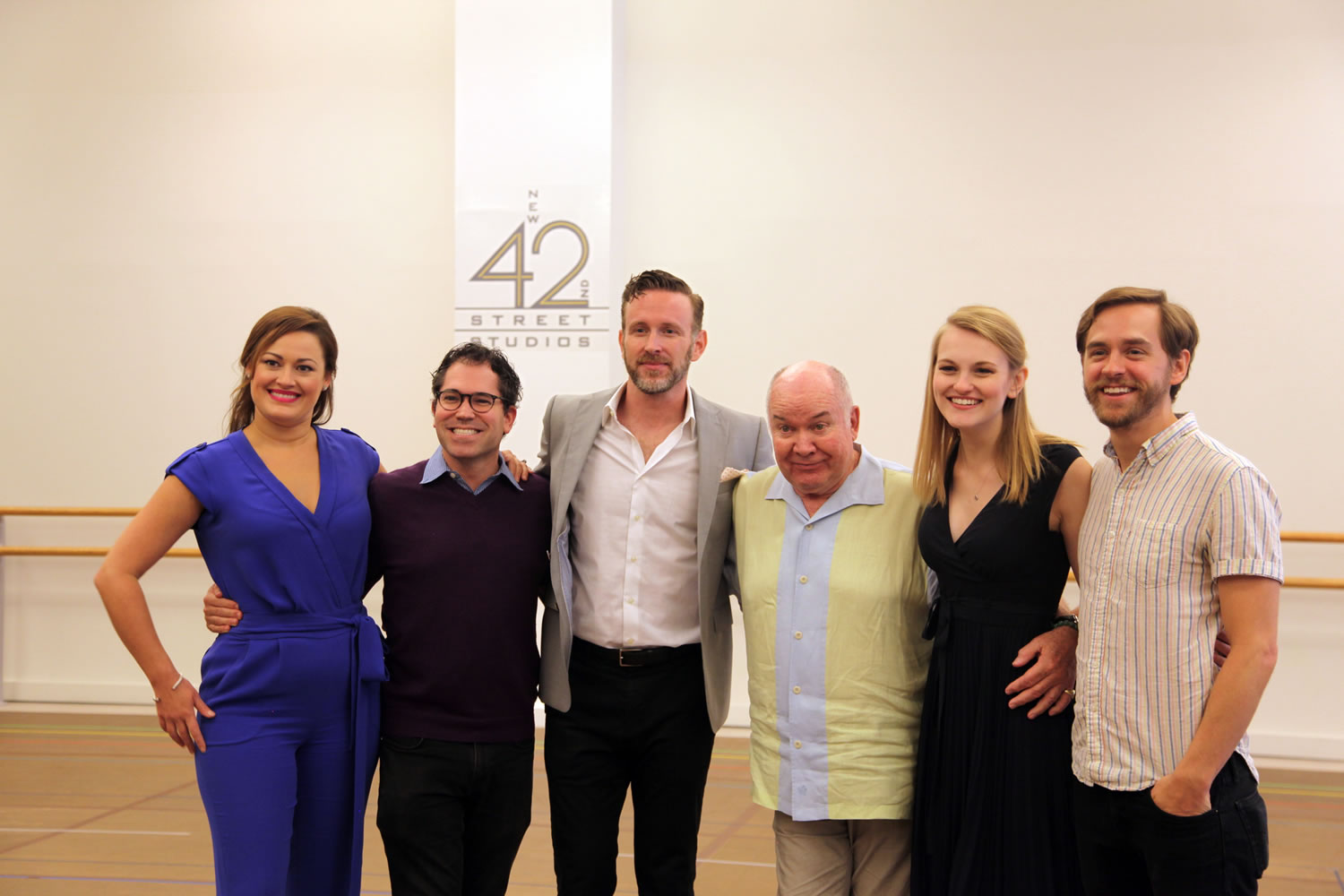 In this Sept. 2, 2015 photo, from left, Ashley Brown, who will portray Mother Abbess, music supervisor Andy Einhorn, Ben Davis, who will portray Captain von Trapp, director Jack O'Brien, Kerstin Anderson, who will portray Maria, and choreographer Danny Mefford appear during a press day for the national tour of &quot;The Sound of Music,&quot; in New York. The production will travel to Boise, Idaho from Sept. 14-15, before heading to Los Angeles from Sept. 20 - Oct. 31.