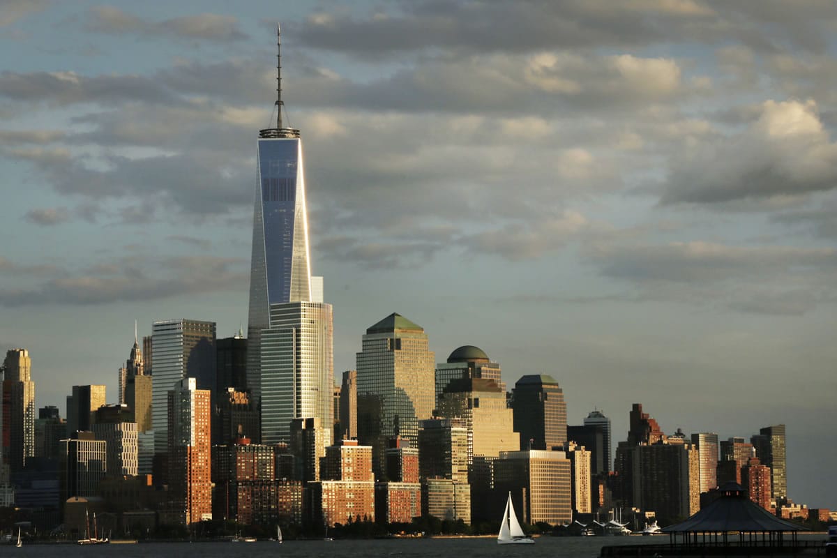 1 World Trade Center towers above the lower Manhattan skyline in New York.