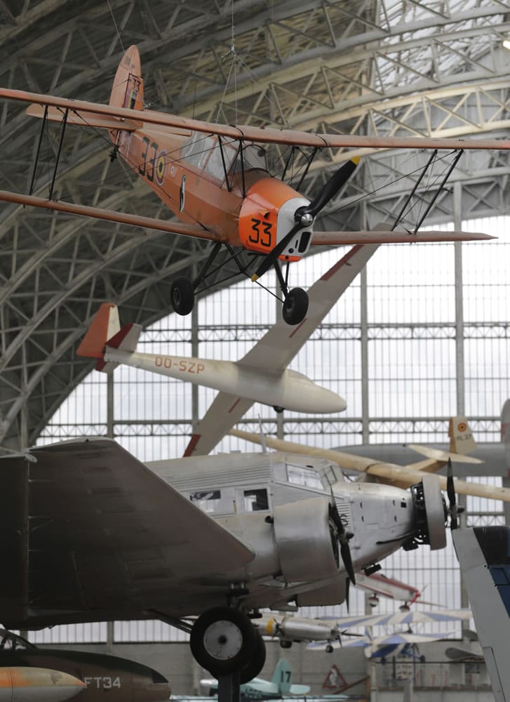 Various planes are on display at the Royal Army Museum in Brussels.