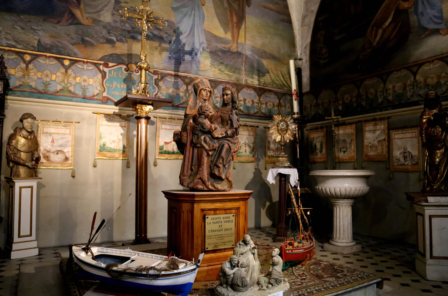 This picture taken May 11, 2014, shows the interior of Notre-Dame d'Esperance, a Gothic church in Cannes that commemorates the town's origins as a fishing village. The church is open daily and admission is free.