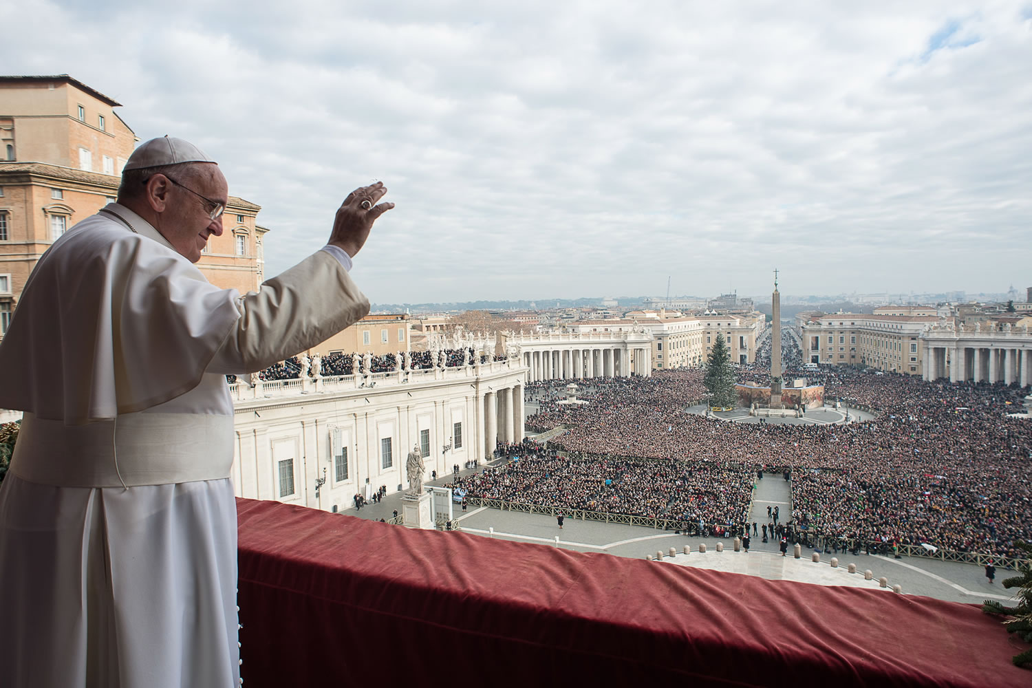Pope Francis delivers his &quot;Urbi et Orbi&quot; (to the city and to the world) blessing from the central balcony of St. Peter's Basilica on Thursday at the Vatican.