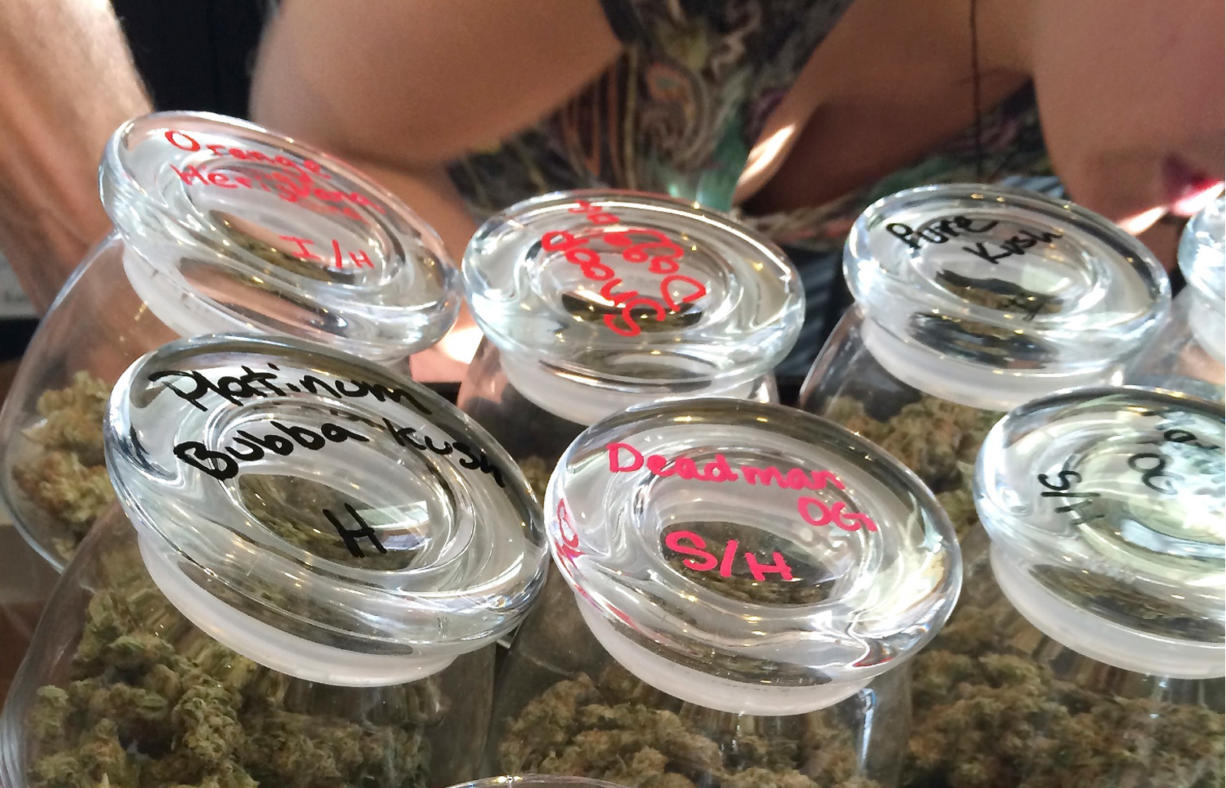 Marijuana is sold by strain at the Native Roots Apothecary in Denver.